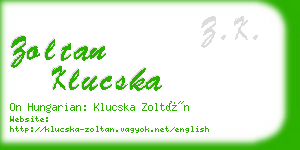 zoltan klucska business card